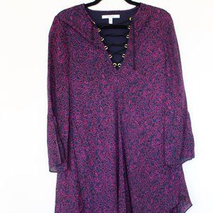 Derek Lam 10 Crosby Purple Lace Up Swing Dress
